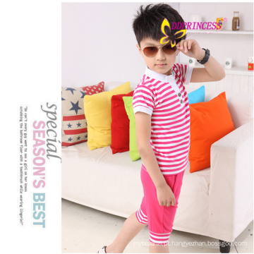 China atacado stripe algodão esporte crianças roupas conjunto para menino e menina